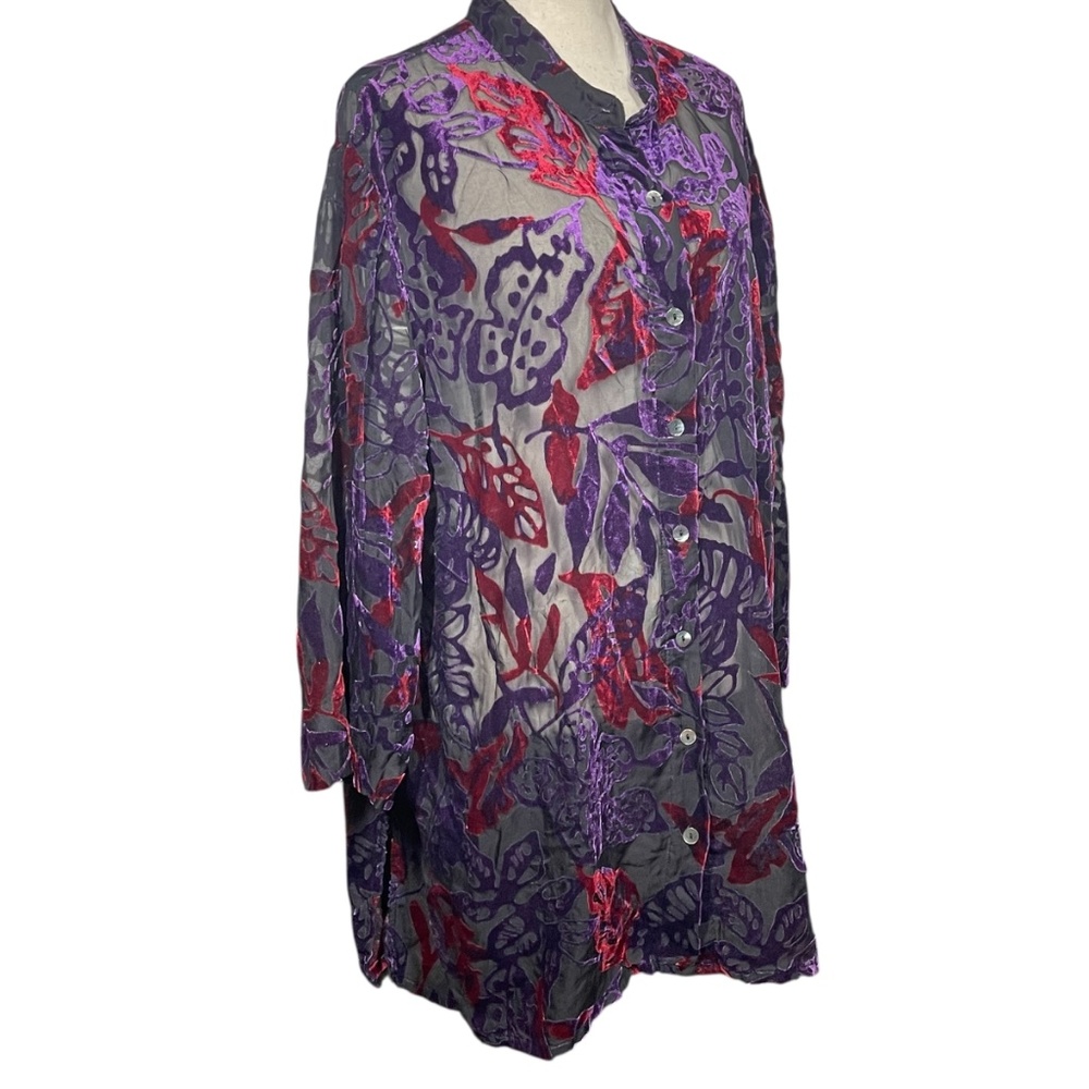 Vintage Sheer/Velvet Blouse - Picture 2 of 4